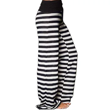 2021 Mulheres Calças Soltas Estampa Floral Casual Cintura De Elástico Com Cordão De Cintura Alta Calças Compridas Casa Calça De Pijama