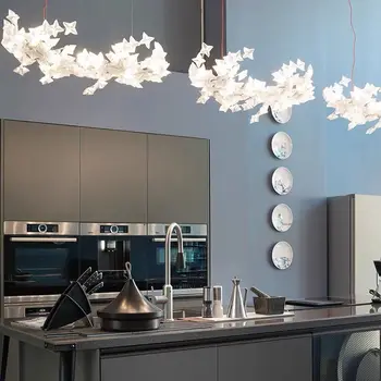 Moderno e minimalista de aço inoxidável LED branco Lâmpada de Pingente Nórdicos, iluminação de interiores de sala de estar, quarto, sala de jantar, um lustre