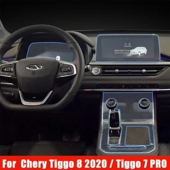 Para Chery Tiggo 8 2020 Tiggo 7 Pro 2021 TPU Carro Engrenagem Painel de Navegação Gps Tela de Filme Protetor Adesivo do Interior do Carro