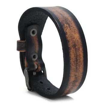 2020 retro punk preto ajustável pulseira de couro para os homens Simples encantos braçadeira de jóias pulseira de accesorios hombre melhor amigo