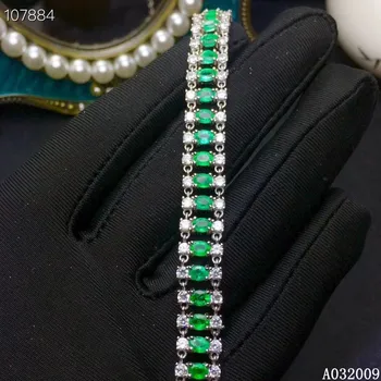 KJJEAXCMY fina prata esterlina da jóia 925 embutidos esmeralda natural pulseira popular menina de pulseira de mão suporte de teste