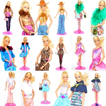 Lotes 5 Conjuntos De Roupa De Design Único, Feito A Mão Da Boneca Vestidos De Roupas Paletó, Calças De Acessórios Para Kurhn Boneca Barbie Girls Presente