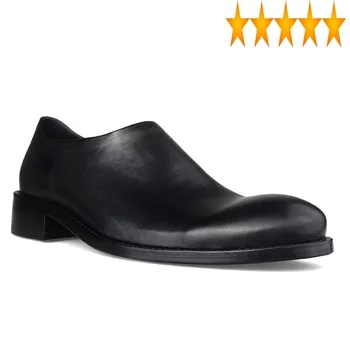 Negócios Genuína Slip-On Leather Mens Casual Dedo Do Pé Redondo Respirável Impermeável Couro Natural Vintage Macho Ativo Sapatos