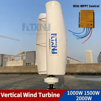 1500W 2000W Vertical, Turbina de Vento Gerador de Energia Livre de Energia 12V 24V 48V Moinho de vento Kit Com MPPT Controlador de Família