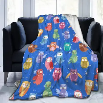 Coruja Cobertor de Lã de Flanela Jogar Cobertor Macio Micro Cobertor de Lã Sofá-Cama Sala de estar 100x120cm para o Bebê