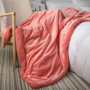 cor-de-rosa polar tecido de lã Jogar Manta para sofá de lã de Cor Sólida Colcha de Capa para a Cama amarelo Viagem Cobertor