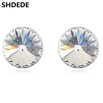 SHDEDE de Cristal, do Austríaco Elementos de Moda Brincos Para Mulheres Acessórios Rodada Earings Jóia de Presente de Aniversário *.8981