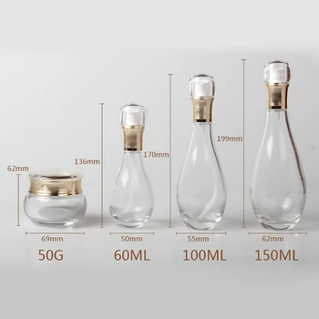 2oz vidro de perfume recipiente com tampas de alumínio, pinos de Boliche de design do frasco de loção 60 ml de vidro