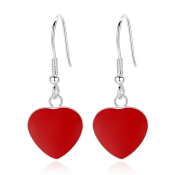 grande coração vermelho brinco simples amante doce exagerado em forma de coração coreano versão tendência de moda, jóias menina de presente