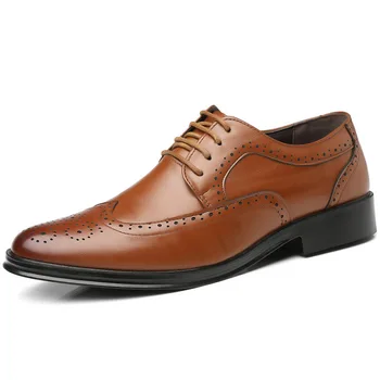 Estilo britânico Plus Size 47 Brogue Sapatos Homens Formal Sapatos Elegantes para os Homens de Negócios Vestido de Couro Sapatos de Homens de Casamento Oxfords
