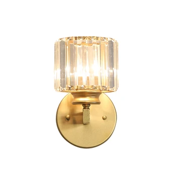 Moderno Cobre Parede de Cristal da Lâmpada de Ouro Preto Luz de Cabeceira Sala de estar, Quarto de Moda Nordic Light Corredor Interior Loft lâmpada de Parede