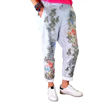 Casual Solta Feminino Calças do Tornozelo-comprimento de Mulher Calças de Streetwear Calças para Mulheres Calças de Harém