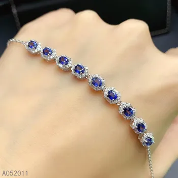 KJJEAXCMY fine jewelry, natural de safira 925 prata esterlina de moda das mulheres pulseira de mão teste de apoio de venda quente