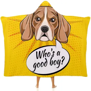 Letras de Beagle, Cão de Capuz, Cobertores Manto com Capuz Jogar um Cobertor para Wearable Engraçado Aconchegante