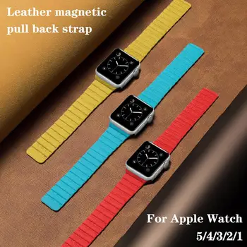 Couro pulseira de laço para a Apple assista 8 7 se 6 5 4 3 2 1 38 40mm 41mm 42mm 44mm 45mm 49mm iwatch Magnética pulseira bracelete