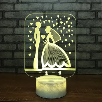 Presentes de casamento 3d Noite, as Luzes de Nova Fantasia Produtos de Cabeceira Lâmpadas Coloridas Presentes decorações de Natal de presente para o bebê luzes do quarto