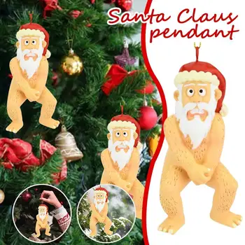 Resina Engraçado De Natal, Papai Noel Ornamentos Com Brincadeira Padrão De Árvore De Natal Pendurando Os Pendentes De Decoração Para Festas