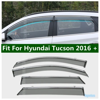 Lapetus Exterior Do Vidro Da Janela Palas, Toldos Sol, Chuva Defletor De Guarda Cobertura De 4 Peças Para Hyundai Tucson 2016 - 2020 Acessórios