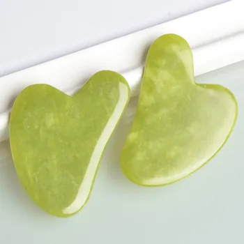 Natural Verde Jade, Pedra Gua Sha Massagem Ferramenta para Enfrentar a Terapia de SPA Massager Guache Pedra Stress Corpo Raspagem da Placa