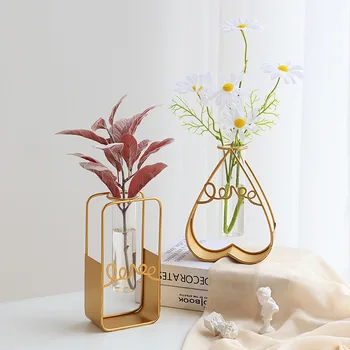 criativo minimalista hidropônico vaso ornamentos online celebridade ins vento sala de estar flores artificiais vaso enfeites de mesa