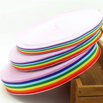 DHK 5yards Cores do arco-íris da Fita de Correias de Acessórios, Material de Headwear de Decoração DIY de Costura, Artesanato C1425