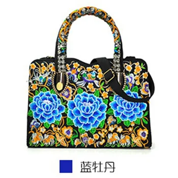 Bordados portátil diagonal dupla-usar saco de Yunnan duas faces bordado de flores saco de Europeu e Americano estilo feminino saco