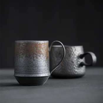 Novo Grés artesanal Japonês estilo vintage xícara de café, chá da tarde caneca de cerâmica definir retro xícara de café