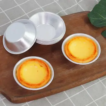 1pc Criativo Egg Tart Molde da Liga de Alumínio Reutilizáveis Egg Tart Molde Molde Biscoito Para o Cozimento de DIY Ferramentas de Cozimento Acessórios