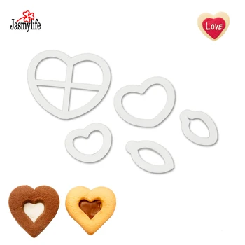 3PCS/SET amor do coração de Plástico Cortador de Biscoito DIY Biscoito Molde Cupcake de Decoração Fondant de Pastelaria Cortador de Decoração do Bolo de Ferramentas de Cozimento