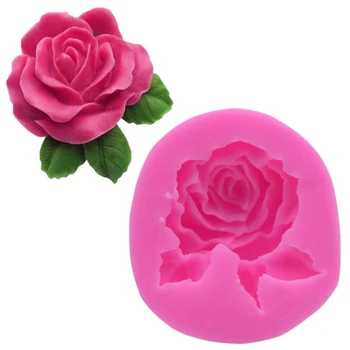 Silicone 3D DIY Grande Flor de Rosa Bolo Fondant de Chocolate Sugarcraft Molde Molde Ferramenta de Cozimento de Decoração