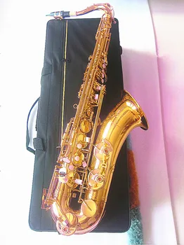 Nova profissional do Sax T-902 Bb Alta Qualidade Saxofone Tenor de Bronze ouro Laca Plano B Instrumento Musical Com o Caso Bocal