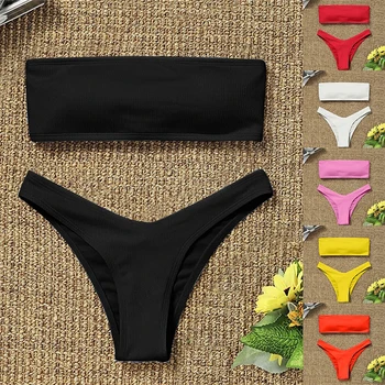 Mulheres de Biquíni Cintura Alta Barriga de Controle de Duas peças Swimsuit trajes de Banho 2021 Garota de Praia maiô Mulher Fahsion Swimwear #Um