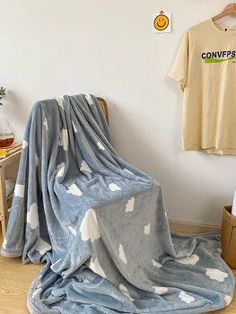 Moderno europeu Simples de Quatro Temporadas Fresco Pequeno de Leite de Veludo Nap Cobertor de Solteiro e de Casal Flanela Tampa do Cobertor