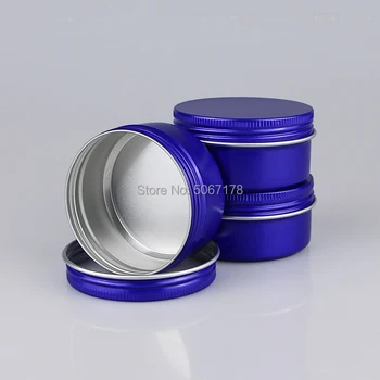 24pcs/pack Azul de Alumínio Vazias Frascos de 80g Reutilizável Cosméticos Frasco de Creme da Pomada Exemplo de Embalagem Recipientes com Tampa de Rosca