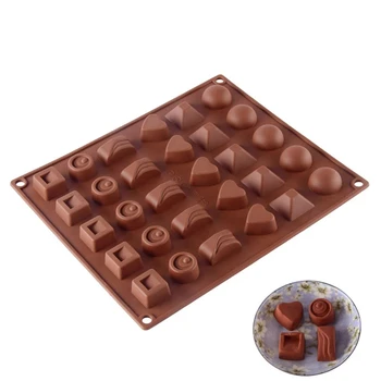 30 Furos de Chocolate Ferramentas de Cozimento da Non-vara do Silicone Bolo de Moldes de Geléia Doce Moldes