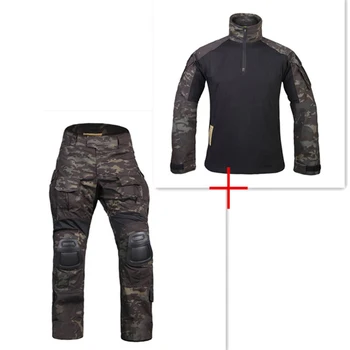 Novo G3 Uniforme de Combate Camisa Calças com joelheiras Militar de Airsoft Uniforme Tática Paintball Roupas de Caça BDU Camuflagem