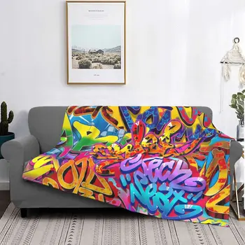 Graffiti Arte De Rua Cobertor De Plush Macio Quente De Flanela De Lã Jogar Manta Para Sofá Colcha Colcha De Sofá Personalizado De Tomada De