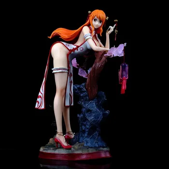 26CM de Anime One Piece Gk Figura Sexy Girl Nami Cheongsam Estilo de Pvc Modelo Figura Estátua Feita a Mão Modelo de Enfeite de brinquedos de Presente