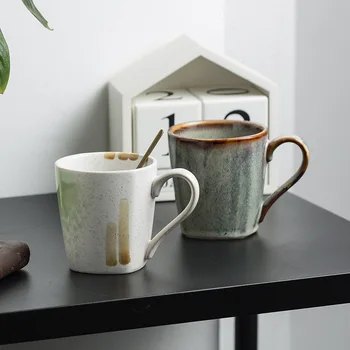 Criativo retro taça de cerâmica home office beber leite xícara de café xícara de café