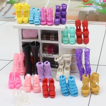 10 Pares Sortidos Coloridas Sandálias de Cristal Salto Alto Sapatos De 30cm boneca Boneca, Acessórios, Roupas Vestido Acessórios
