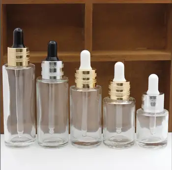20ML de vidro de garrafa de alvejante conta-gotas de óleo essencial de soro de toner lugar de remoção de líquido hialurônico da pele cuidados cosméticos embalagem