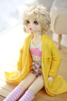 D01-P392 crianças brinquedo artesanal tio roupas de Boneca BJD/SD boneca amarelo Pequeno de frango camisola longa 1pcs