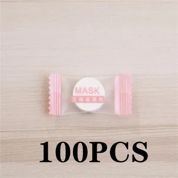 100Pcs/Bag Ultra-Fina e Hidratante Descartáveis de Compressão Máscara Facial de Algodão Facial Folha de Rosto Cuidados com a Pele Envolta Máscaras de Papel