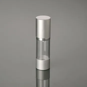 15ML fosco prata airless garrafa de loção de emulsão de soro líquido fundação de clareamento essência de recuperação do complexo de cosméticos embalagem