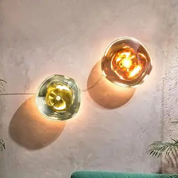 Nordic de luxo, luzes de parede de Designer de Lava Lâmpada Led Para o Quarto de Cabeceira E27 ouro candeeiro de parede Espelho do Banheiro da parede decorativa de luz