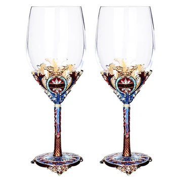 Clássico real de gozo de cristal de vidro copo do vinho Bastante metal, vidro decorativo cálice de Vinho, copo de vidro