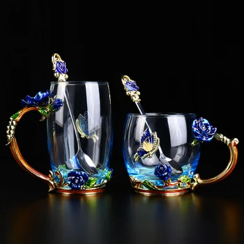 Criativo esmalte xícaras de Alta capacidade de Cristal Transparente Esculpir padrões Copo de Vidro Para água, chá e café a decoração Home acessórios