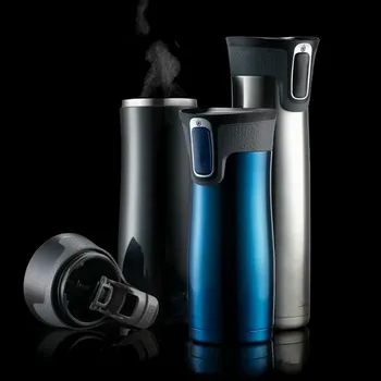 450ml AUTOSEAL Caneca Térmica de Café do Aço Inoxidável do Vácuo do Copo Isolado Canecas de Água Garrafa Térmica de Chá de Garrafa de Auto Copos Com Aquecida