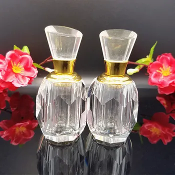 10ml de Cristal Reutilizável Garrafa de Vidro de Perfume w/ Gold Pescoço,Clara conta-Gotas do frasco de Vidro para Artesanais de Decoração de Casa de Lady Presente de Casamento