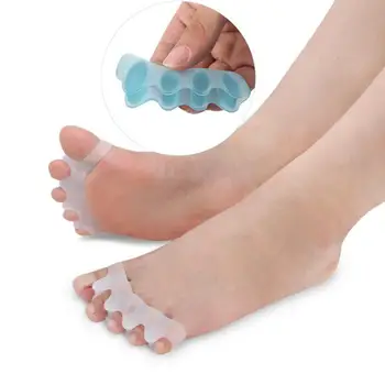 Silicone dedo do pé aligner do dedo do pé de separação da base de silicone cuidados com os pés protetor de cuidados com os pés ferramenta profissional com massageador LX9255